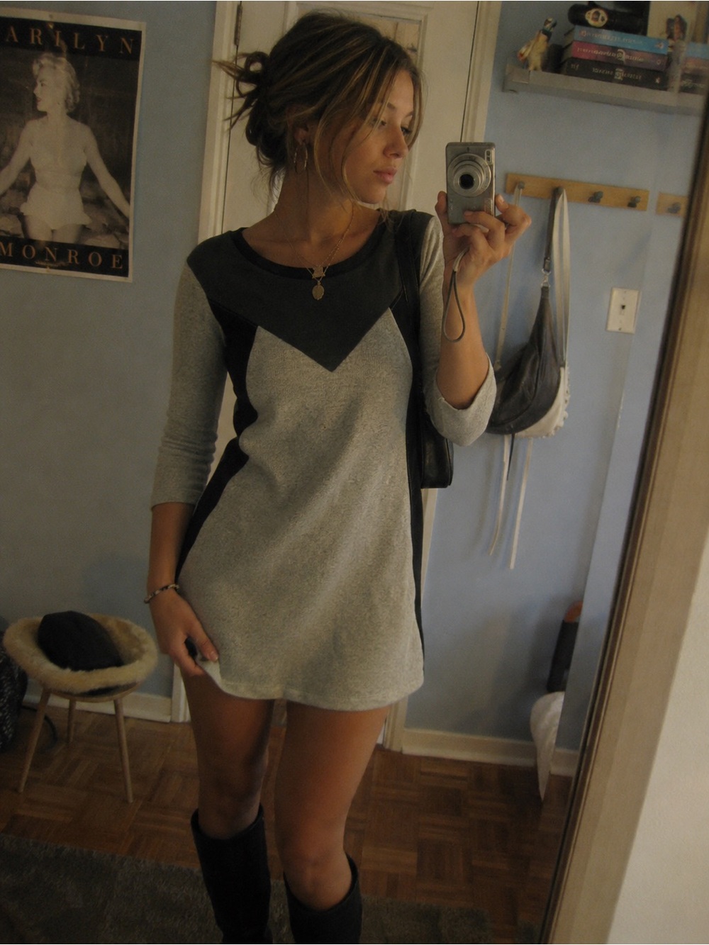 Scotch & Soda Gray Geometric Sweatshirt Dress size medium